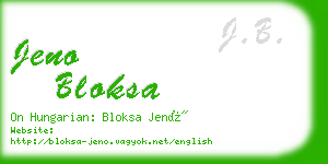 jeno bloksa business card